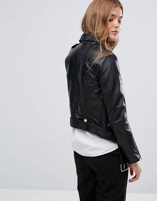 Pull&Bear Premium Leather Biker Jacket