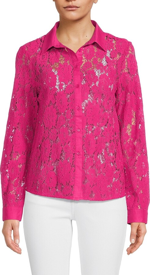 Sheer Pink Button Shirt | ShopStyle