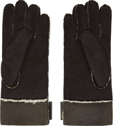 Thumbnail for your product : Dolce & Gabbana Black Nubuck & Shearling Gloves