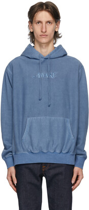 Awake NY Blue Embroidered Logo Hoodie