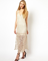 Thumbnail for your product : ASOS Premium Flower Embellished Maxi Dress - Nude