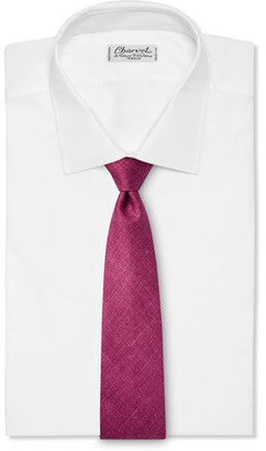 Drakes 8cm Herringbone Wool, Silk and Linen-Blend Tie