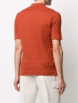 Thumbnail for your product : John Smedley Geometric-Knit Short Sleeved Polo Shirt