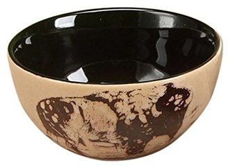 StealStreet SS-UG-TCD-856 5.5" Bison with Wood Scene Ceramic Bowl, Black/Brown