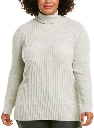 Lafayette 148 New York Plus Ribbed Cashmere Sweater
