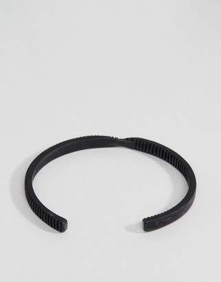 ICON BRAND Twisted Cuff Bangle Bracelet In Matte Black