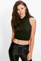 Thumbnail for your product : boohoo Tori High Neck Crop Top