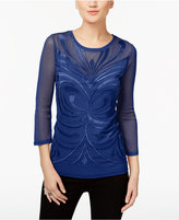 Thumbnail for your product : INC International Concepts Embroidered Mesh Top, Only at Macy's