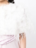 Thumbnail for your product : Isabel Sanchis Feather-Embellished Round-Neck Capelet
