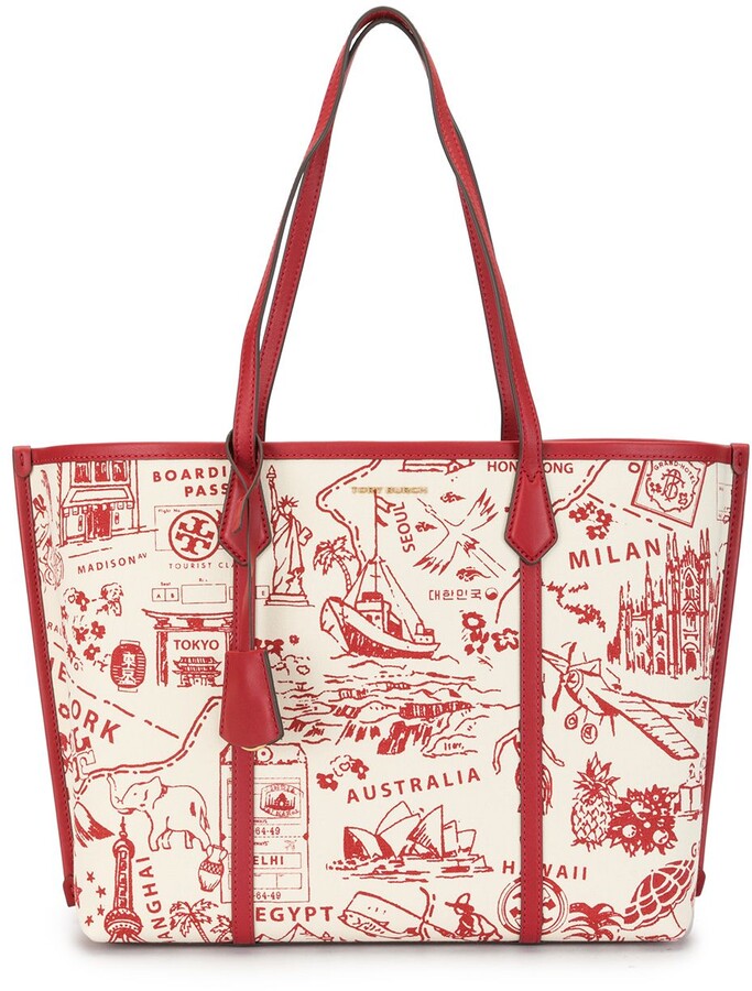 tory burch red tote bag