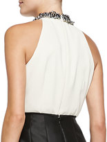 Thumbnail for your product : Carmen Marc Valvo Halter Beaded-Neck Top