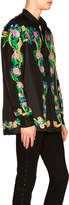Thumbnail for your product : Versace Miami Print Long Sleeve Silk Shirt