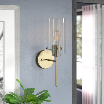 Brayden Studio Garcia 1 - Light Dimmable Armed Sconce
