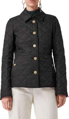 Burberry Frankby Diamond Quilted Button-Front Jacket