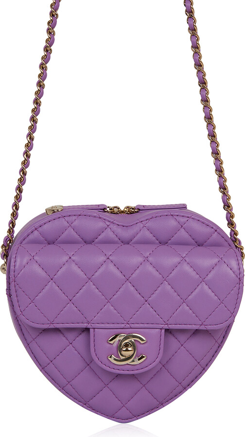 Pre-owned Chanel Heart Crossbody Bag In Pink
