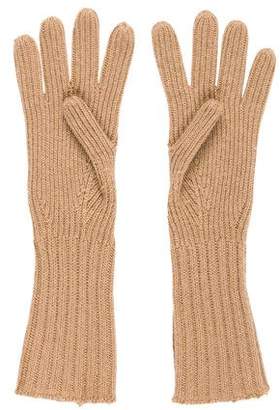 Burberry Rib Knit Mid-Length Gloves