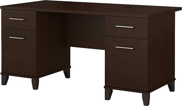 Bush Furniture Somerset 60"W Office Desk with Drawers, Mocha Cherry (WC81828K)