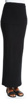 Thumbnail for your product : Donna Karan Ribbed-Top Long Cashmere Skirt, Black