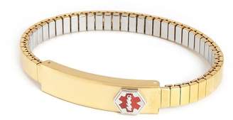 Speidel Medilog Expandable Stainless Steel Ladies Bracelet with Storage Plaque - Gold Tone
