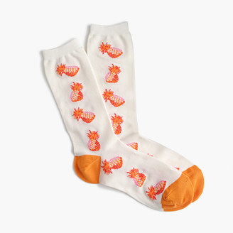 J.Crew Trouser sock in pineapple print