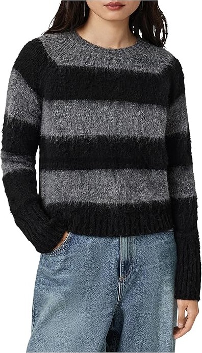 AllSaints Lou Spark Jumper Women's Clothing Black/Grey : LG, Acrylic/Polyamide/Wool