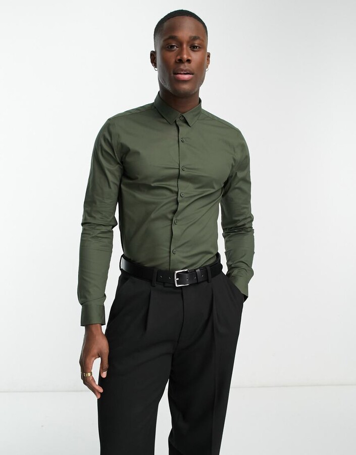 khaki shirt outfit mens