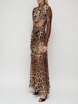 Thumbnail for your product : Dolce & Gabbana Leopard print silk georgette long dress