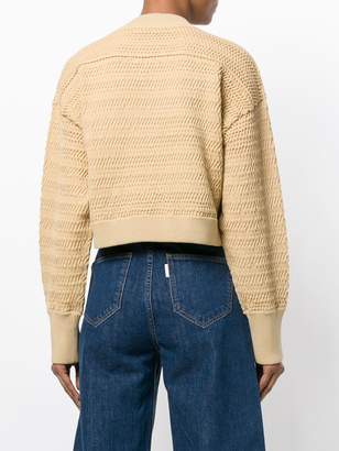 3.1 Phillip Lim Graphic faux-plaited cropped pullover
