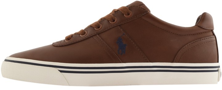 Ralph Lauren Hanford Leather Trainers Brown ShopStyle