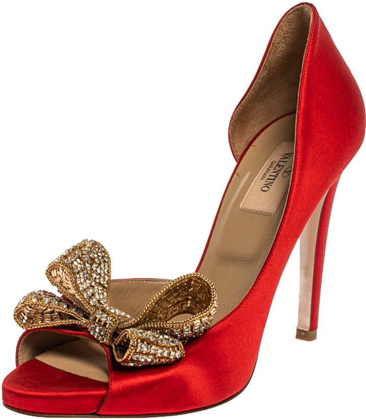 Valentino Peep Toe Bow Pump | Shop the world's largest collection of  fashion | ShopStyle