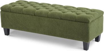 Latitude Run Upholstered Storage Bench Ottoman whit Soft Cushion