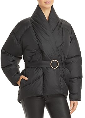 Frame Belted Wrap Puffer Coat