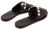 Thumbnail for your product : Ancient Greek Sandals Taygete Shell Embellished Leather Slides - Womens - Black Multi