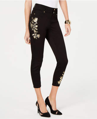 Thalia Sodi Embroidered Cropped Skinny Jeans, Created for Macy's