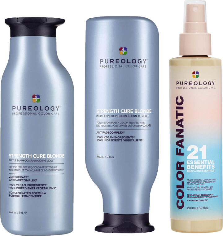 Pureology Strength Cure Blonde Purple Shampoo, Conditioner and Color  Fanatic Spray Routine for Toning Brassy Hair - ShopStyle