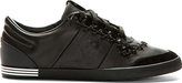 Thumbnail for your product : Y-3 Black Leather & Suede Plimsoll Sneakers