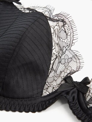 Agent Provocateur Plunge Lace And Pleated-satin Bra - Black
