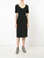 Thumbnail for your product : Adam Lippes Stretch cady 3/4 sleeve v-neck dress
