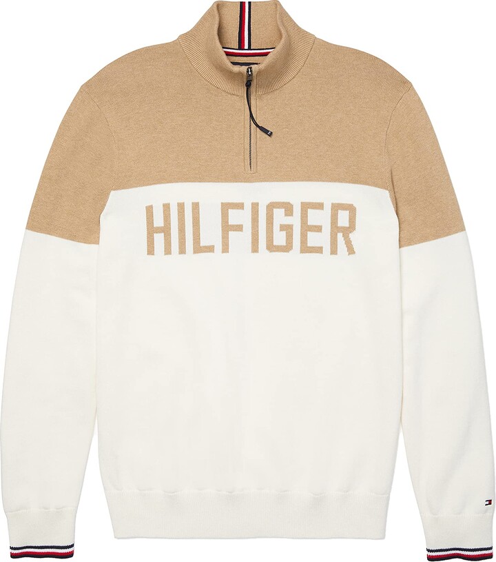 Tommy Hilfiger mens Adaptive Quarter Zip Sweatshirt With Extended Zipper  Pull Sweater - ShopStyle