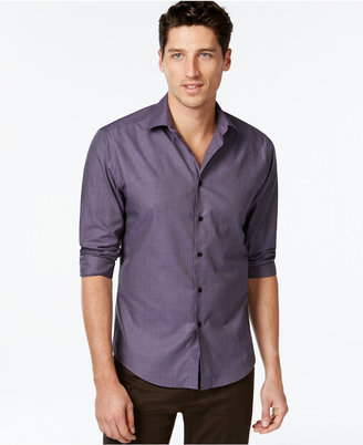 Vince Camuto Purple and Black Textured Print Shirt