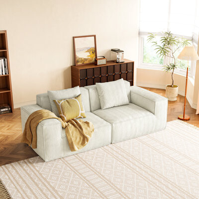 Ivy Bronx Belfin Modular Sectional Sofa, Convertible Tofu Block Sofa Floor Sofa Bed Armrest Comfy Sofa Bed Compressed Sofa Compression Sofa