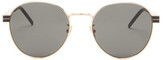 Thumbnail for your product : Saint Laurent Logo-engraved Round Metal And Acetate Sunglasses - Grey