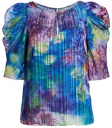Thumbnail for your product : Marchesa Notte Floral Shadow-Stripe Blouse