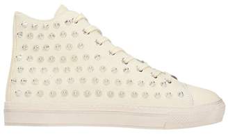Gienchi Jean Michel Hi White Suede Sneakers