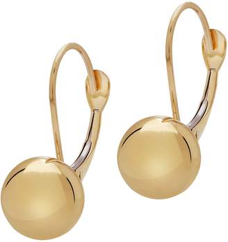 Eternagold EternaGold Polished Ball Drop Lever Back Earrings, 14K Gold