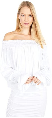 white chiffon flowy blouse