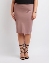 Thumbnail for your product : Charlotte Russe Plus Size Ponte Knit Pencil Skirt