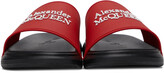 Thumbnail for your product : Alexander McQueen Red & Black Logo Pool Slides