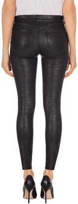 J Brand L8001 Mid-Rise Super-Skinny Leather Legging In Noir