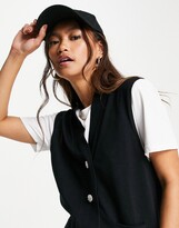 Thumbnail for your product : Gianni Feraud button down knitted singlet in black